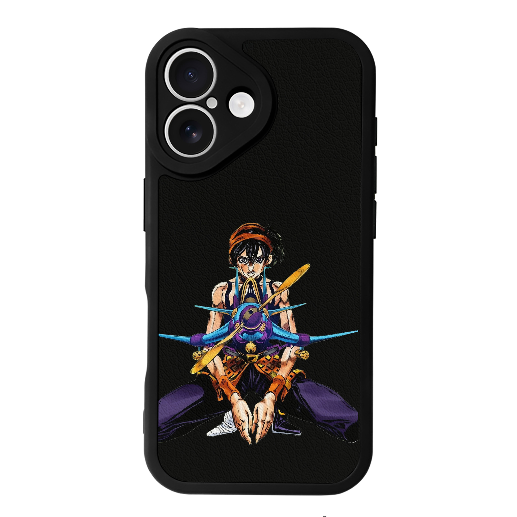 （画像用） ジョジョの奇妙な冒険 ナランチャ?ギルガ JoJo's Bizarre Adventure Narancia Ghirga 【iPhone 16シリーズ対応】シリコンスマホケース（レザー調） 材質：シリコン